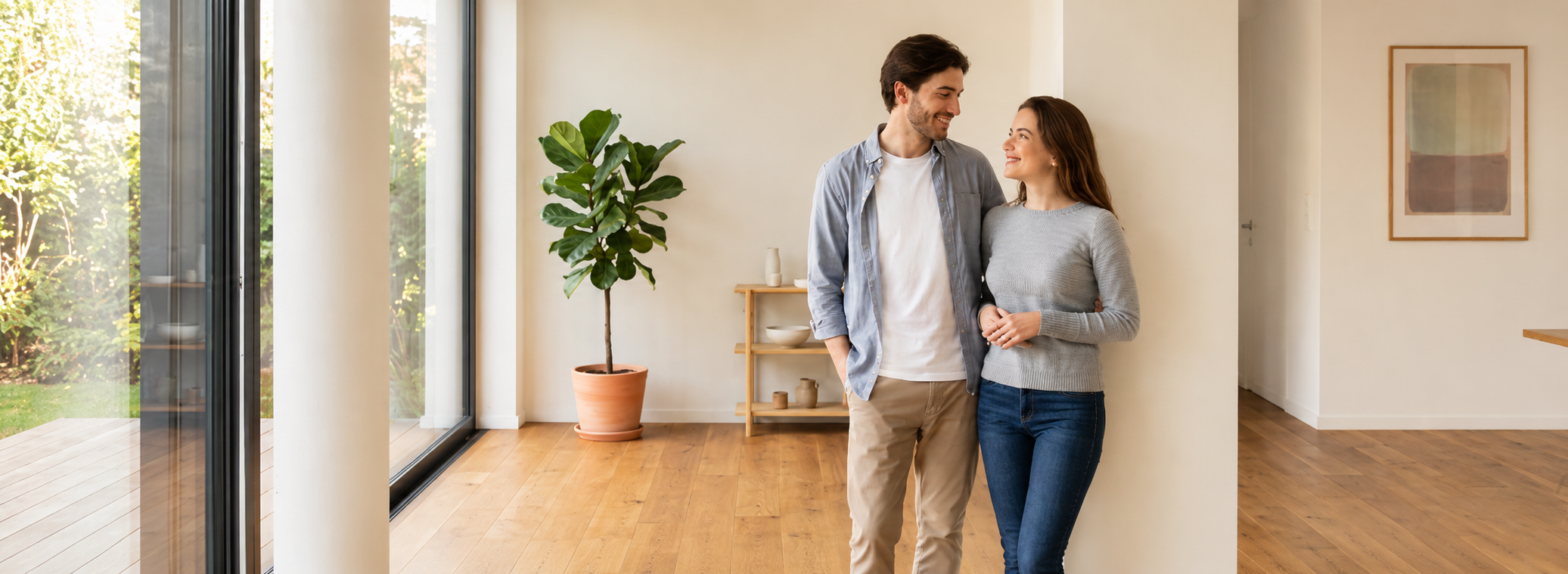 Pareja en su nuevo hogar